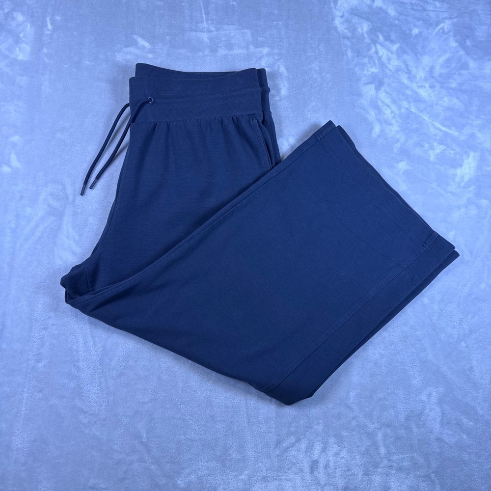 Old Navy Active Dynamic Fleece Wide Leg Pants Navy Blue Extra High Rise 2X*